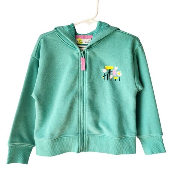 NWT Epic Threads Toddler Girl's Hooded Flower Garden Sweatshirt Green 3T - Picture 1 of 6